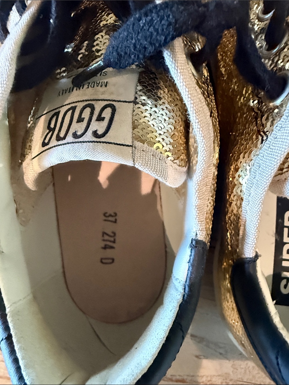Golden Goose Gold Sequin Sneaker - Picture 4 of 8